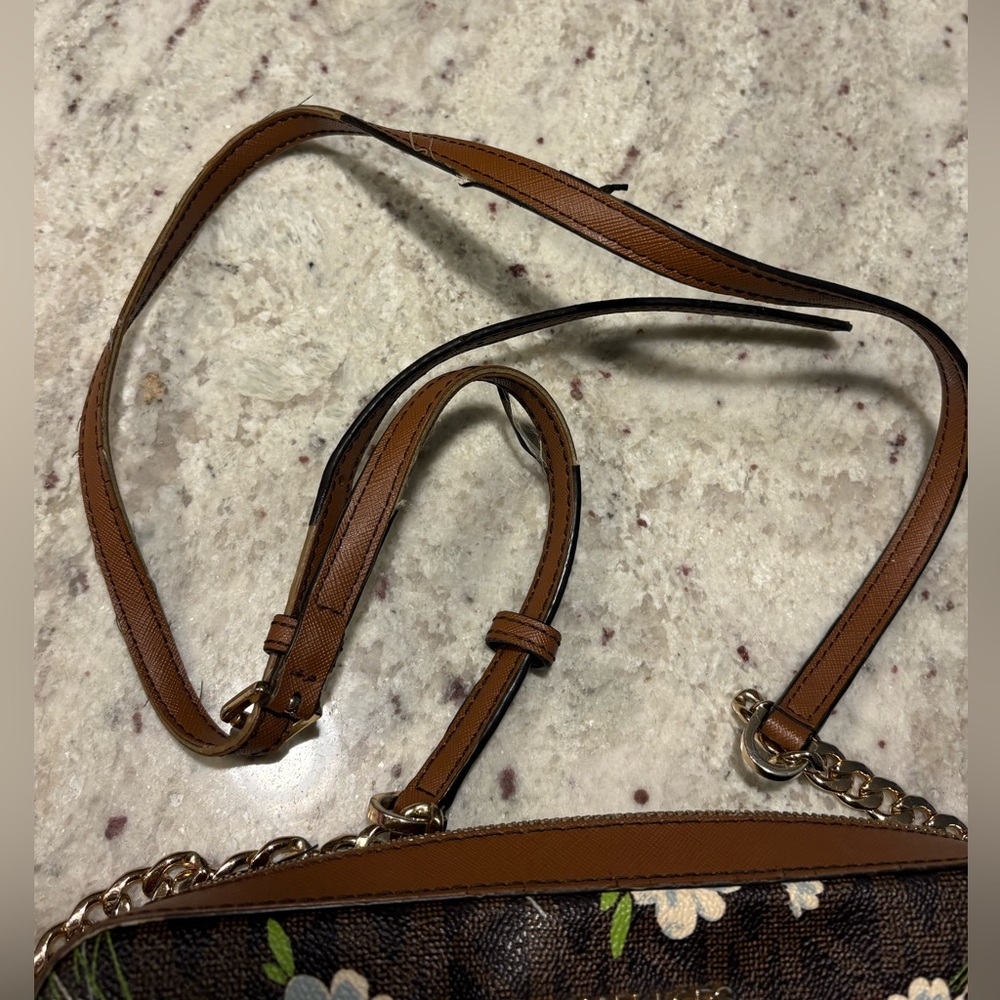 Michael Kors Brown Floral Crossbody Bag - Picture 5 of 7